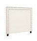 Enzo Multiple Colour Queen Headboard In Fine Linen Fabric Upholstery with Metal Studded Buttons